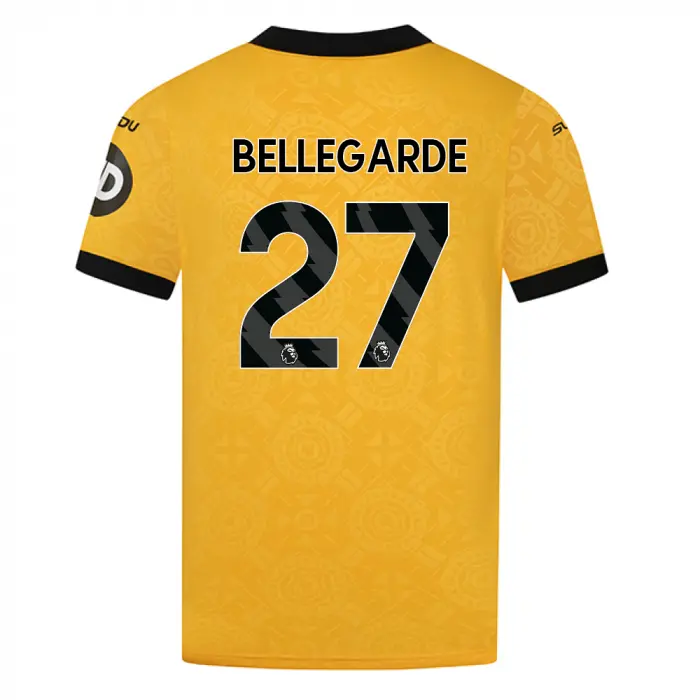 Wolverhampton Wanderers Shirt Store | 2025-26 Wolves Home Shirt – Adult BELLEGARDE 27 Collection Wolverhampton Wanderers Official Gear